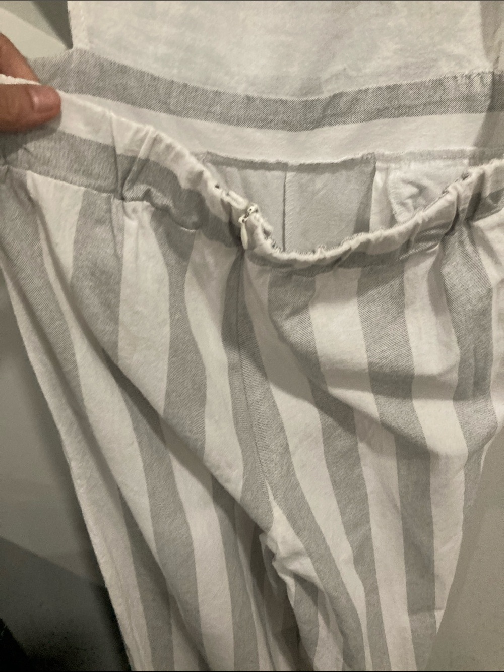 Fancyinn Striped Wide-Leg Cutout Jumpsuit - White & Gray - Picture 5 of 7
